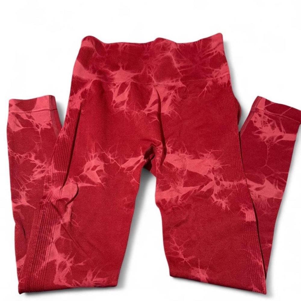 Red Tie-Dye Leggings